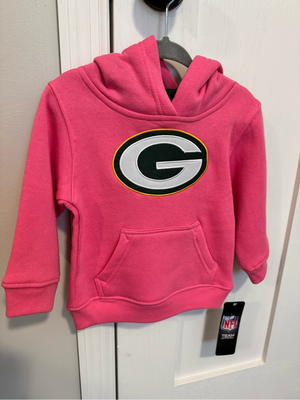 NFL Pink Kids Hoodie with Green Bay Packers